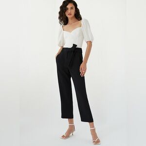 Aritzia Wilfred Geneva Pant Tie Waist Crepe Trouser pant 2 black career chic